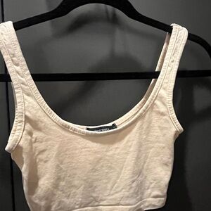 Missguided Cream Crop Top